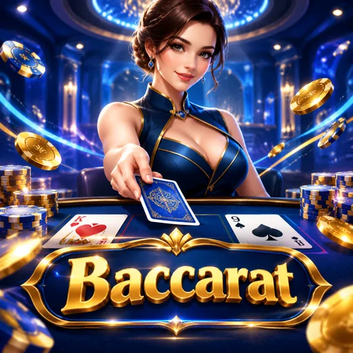 Mesa de Baccarat ao vivo com cartas do jogador e do banco
