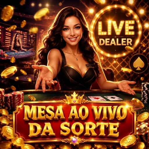 Dealer brasileira distribuindo cartas em mesa de blackjack ao vivo com fichas na mesa