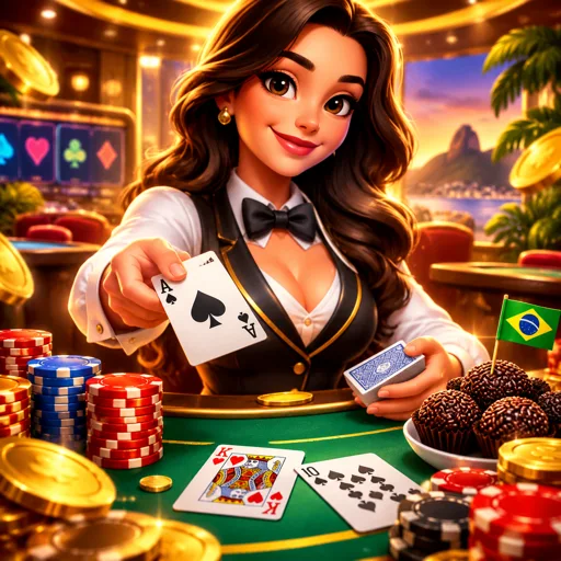 Blackjack ao vivo com dealer profissional distribuindo cartas
